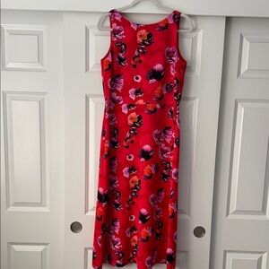 Banana Republic Red and Purple Floral Midi Dress NWOT Size: 12 ✨👗